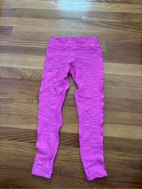 Kids Textured Pink Leggings - Stretchy Everyday Bottoms